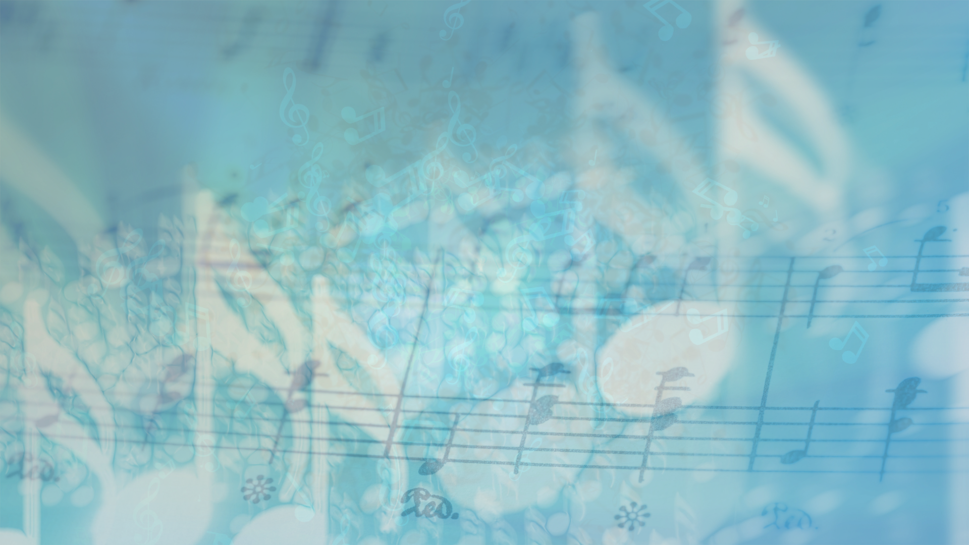 Musical background with sheet music and instruments